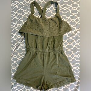 Old Navy Green Eyelet One Piece Romper